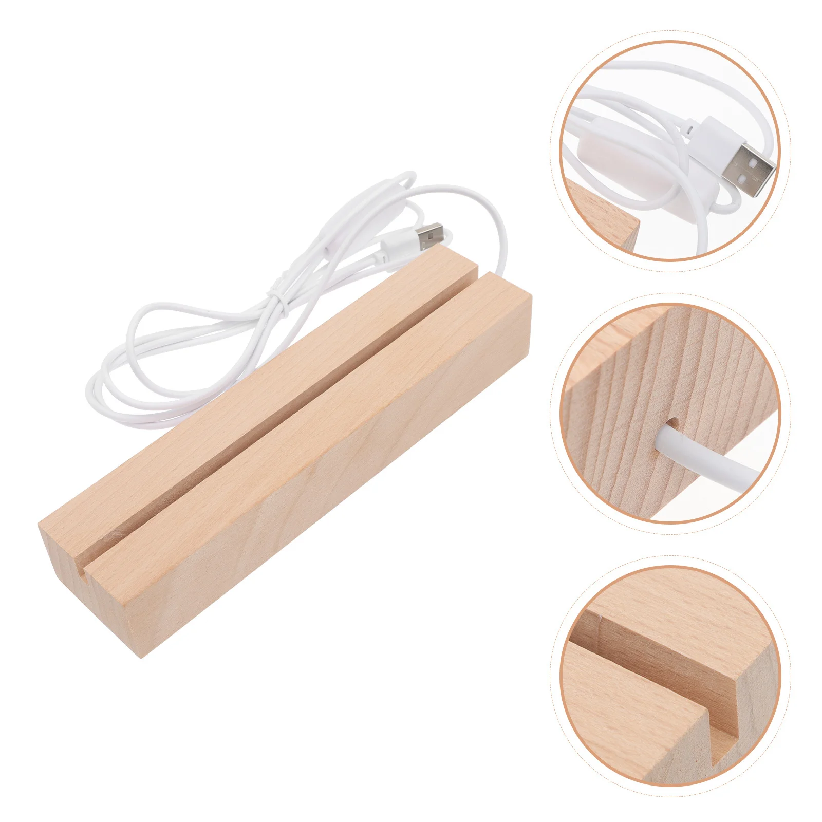 

Wooden Rectangle Night Light Base LED Display Stand Warm Glowing Lighting Board Base Home Decor Lighting Pedestal