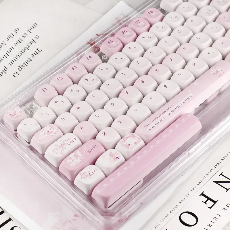 

Pink Lamb Theme Keycaps Set Customized PBT Sublimation MOA/Cherry Profile Keyboard Cap for Mechanical Keyboard Accessories Gifts