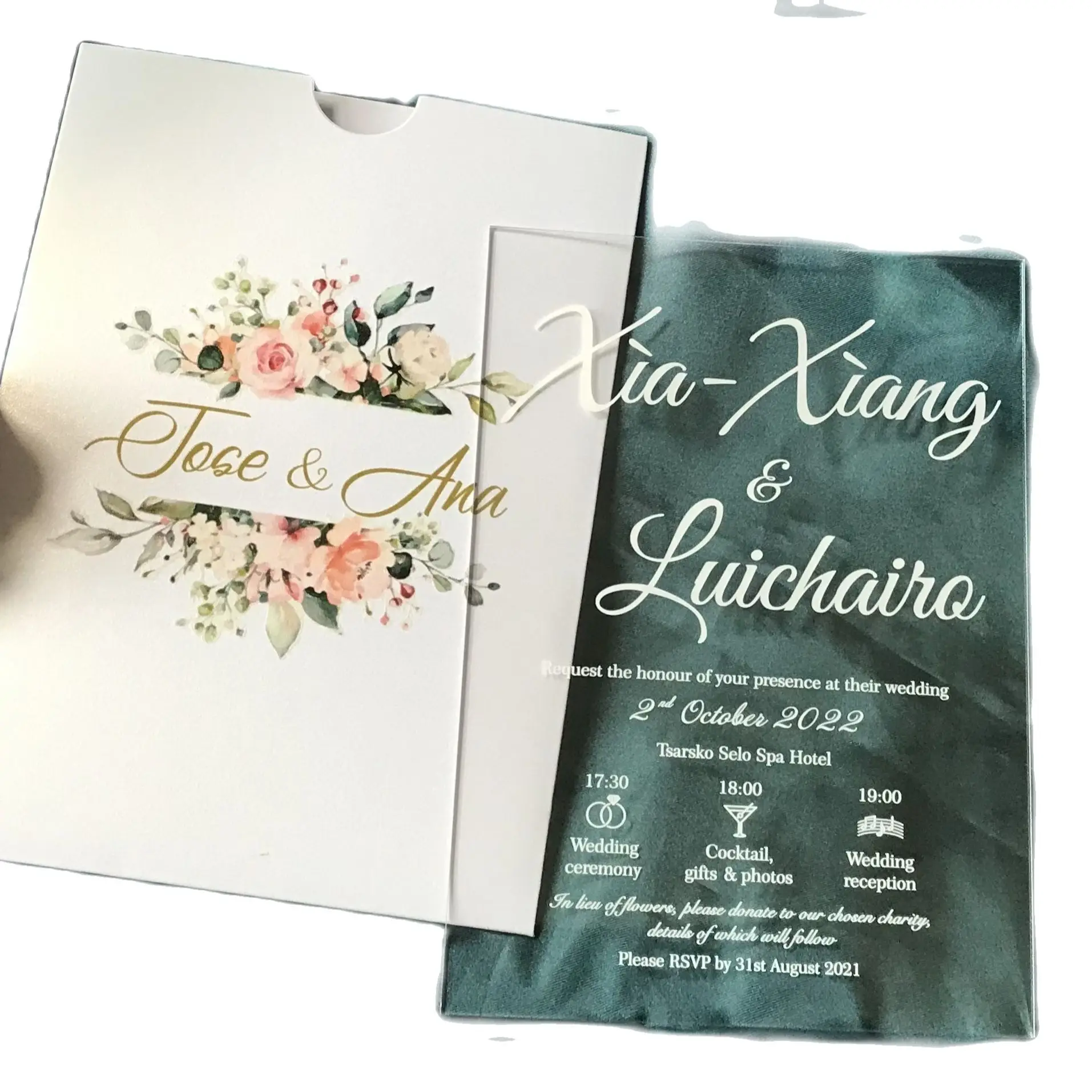 

Custom Acrylic Wedding Invitation, 10pcs Acrylic Invite,Acrylic Invitation,White Ink Acrylic Invitation,Transparent Invitation