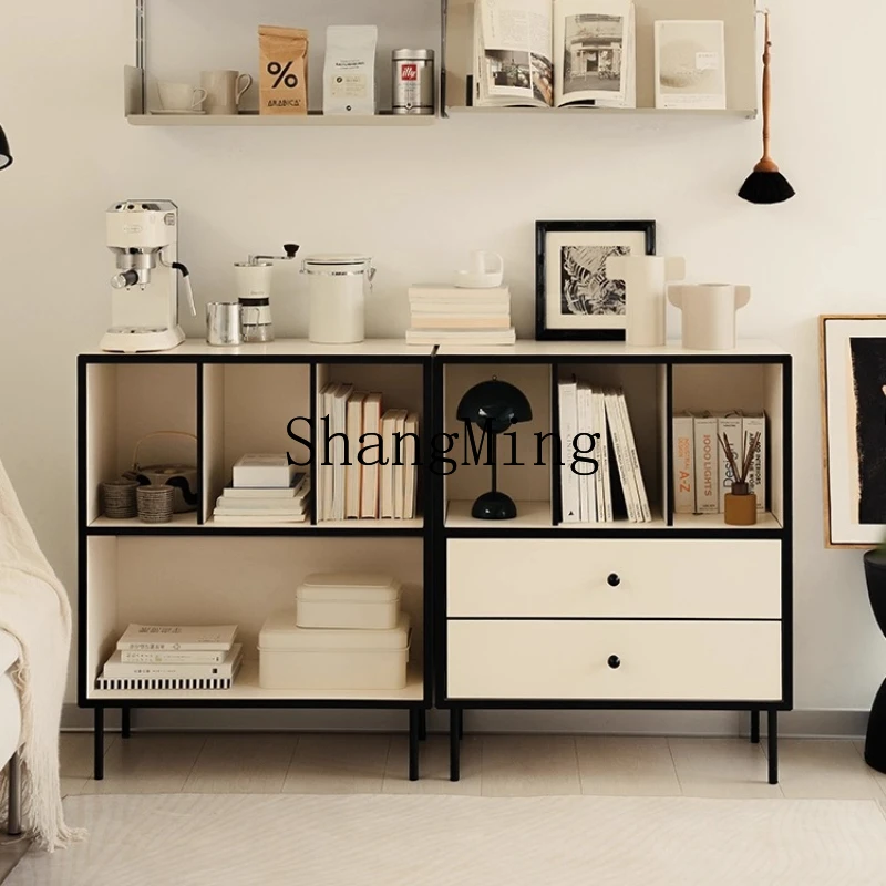 

ZYY solid wood bookcase household living room display cabinet against the wall magazine side storage locker