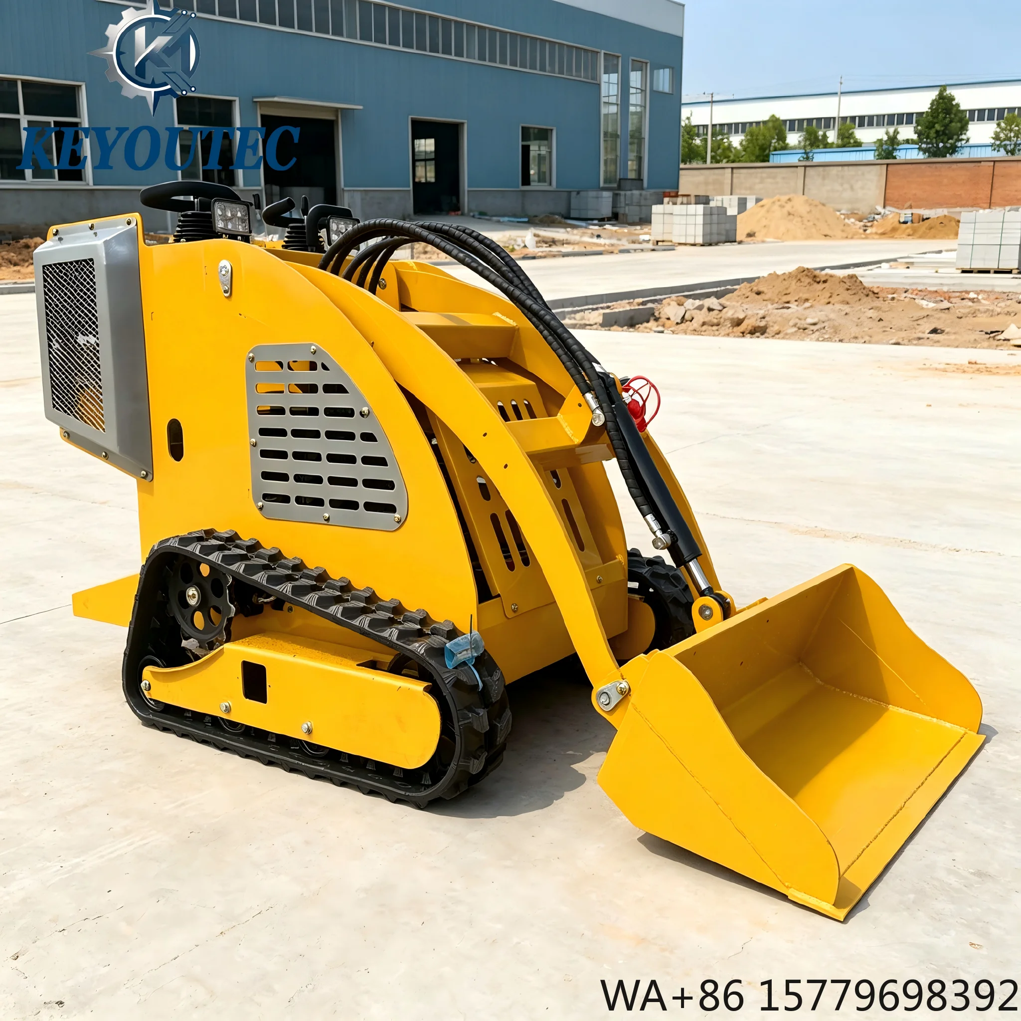 Hot Sale New Design Euro 5 Engine 500kg Mini Crawler Landscaping Backyard Garden Skid Steer Loader KEYOUTEC 8.5KW  0.15m 1