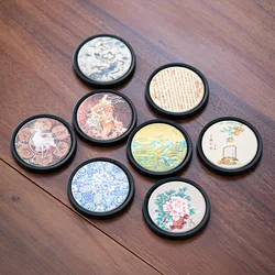 1PCS Vintage Absorbent Tea Coasters Heat-resistant Mats and Anti-skidding Drink Pad Table Protector Dining  Decor Drinkware