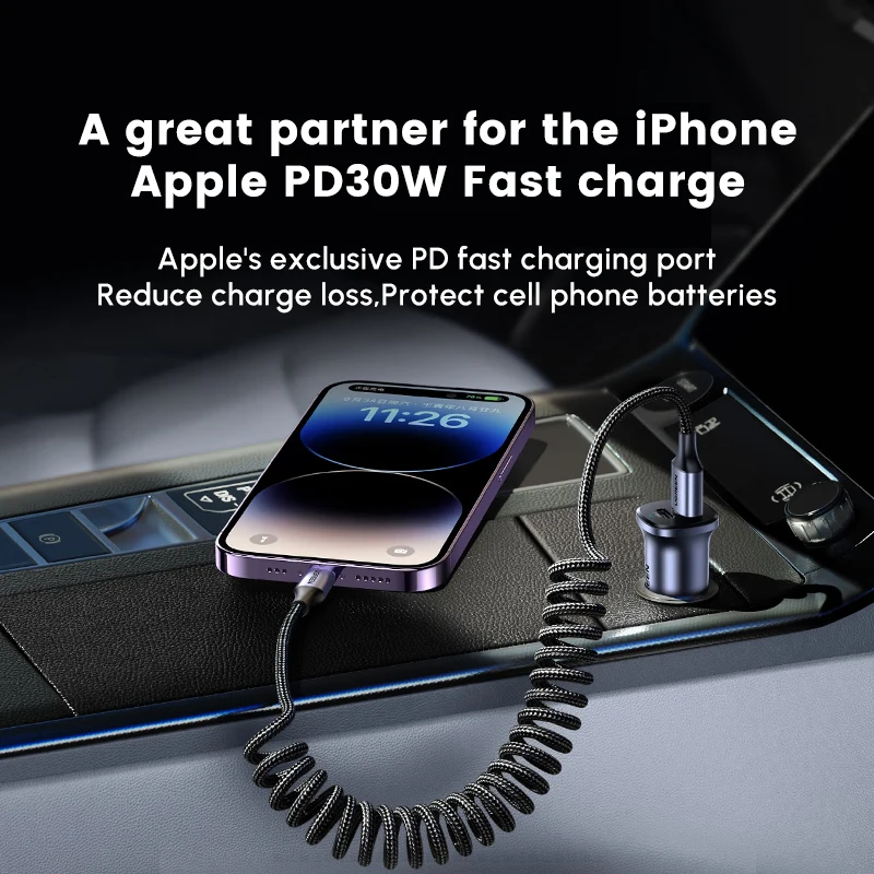 UGREEN 30W Adaptador de cargador de coche rápido Interfaz dual Cargador de coche de marca de alta calidad y bajo precio