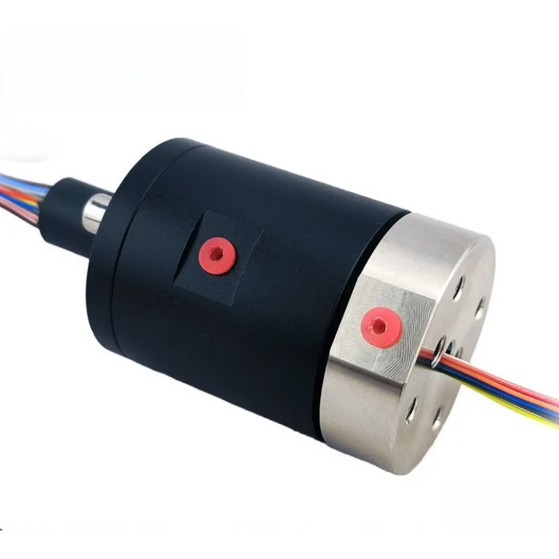 M5 Thread 12 Circuits 2A Air Electric Integrated Slip Ring 2 In 2 Out 2 Channel Rotary Pneumatic Joint Connector