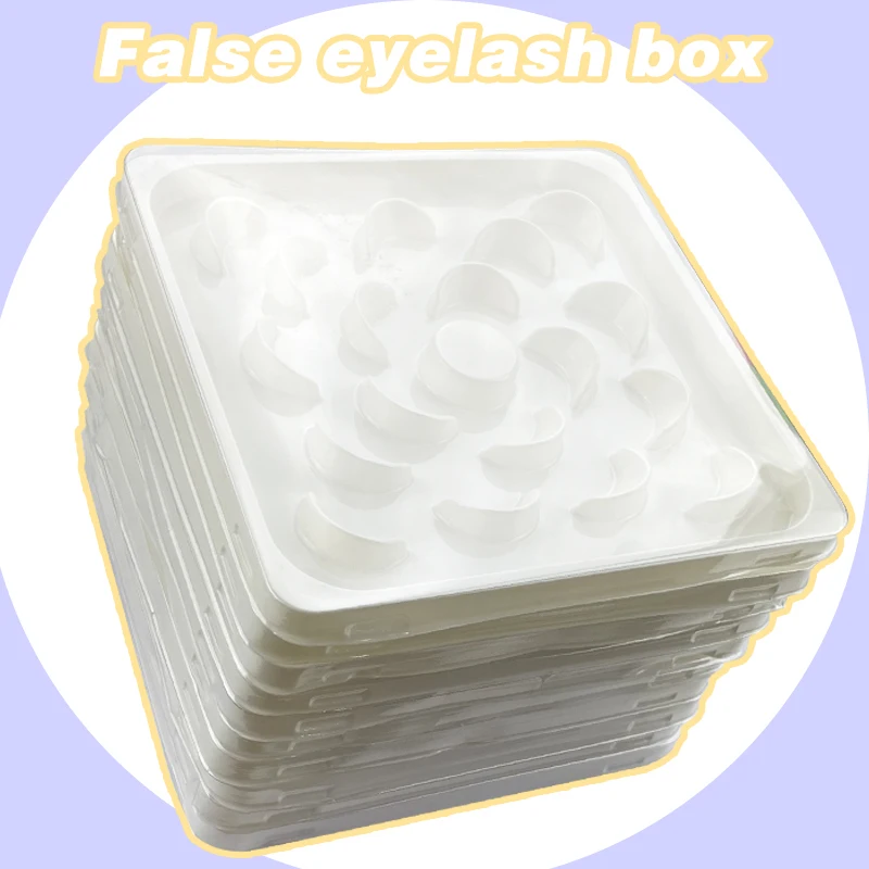 

DEVOSERVICE 50/100/300/500 Wholesale Bulk 10 Pairs Eyelash Box Flower Base Rectangular 16cm Real Mink Eye Lash Packaging Case