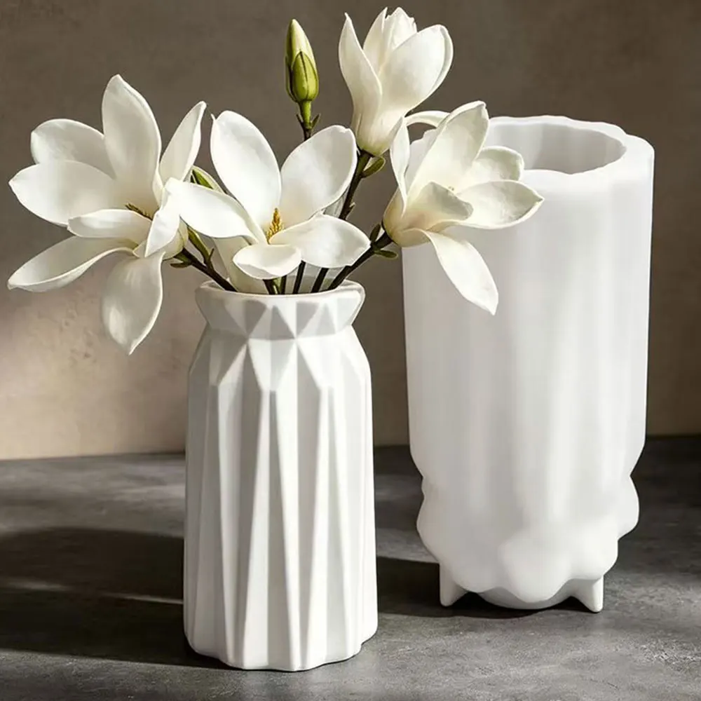 Nordische Kunst Geometrische Silikonform für DIY Zementvase, Sukkulenten-Pflanzgefäß, Stifthalter, Epoxidharz Gips Jesmonite Wohndekoration