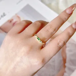 Thin Dainty Rings For Women Elegant Mini 3 Color Crystal OL Rose Gold Color Working Gift Fashion Jewelry KCR065