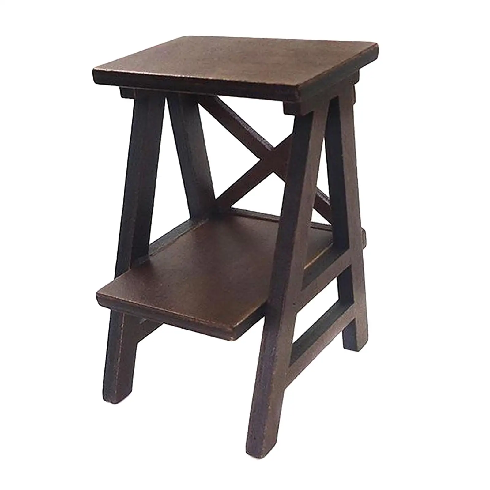 1:12 schaal poppenhuis miniatuur houten opslag zwart rek bloemenplanken meubilair