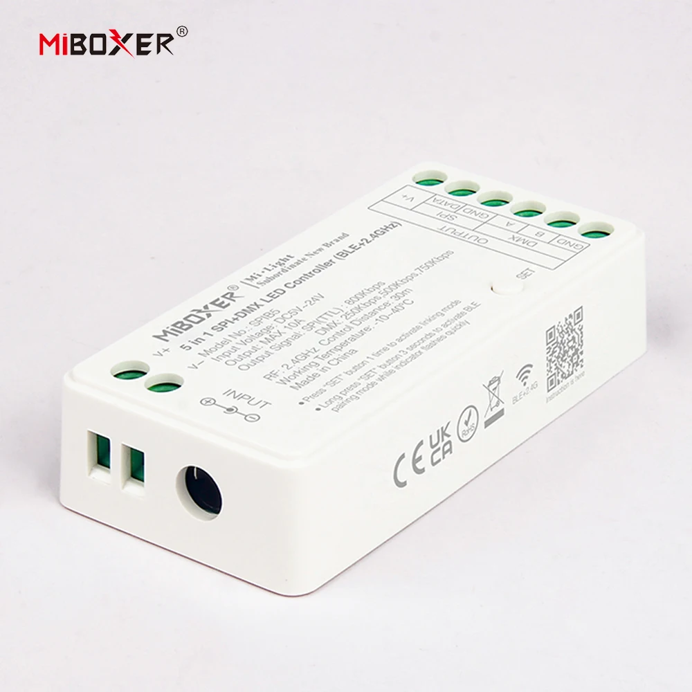 Miboxer 5 in 1 SPI DMX LED Controller WiFi BLE 2.4G Single Color CCT RGB RGBW RGBCCT Smart APP TUYA Pixel LED Strip WS2812B 2811