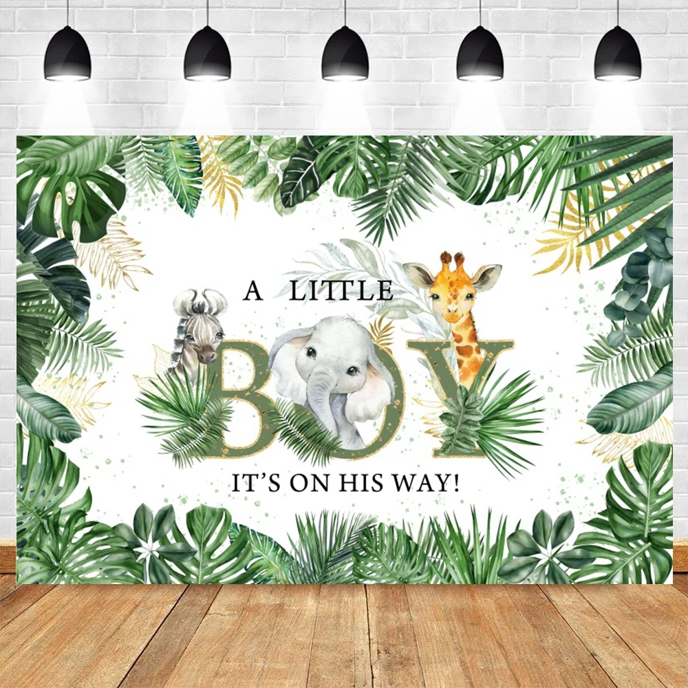 بيبي 1st عيد ميلاد سفاري البرية واحدة الخلفيات التصوير الغابة الحيوانات صبي فتاة صور خلفية التصوير الفوتوغرافي حفلة فوتوكورد