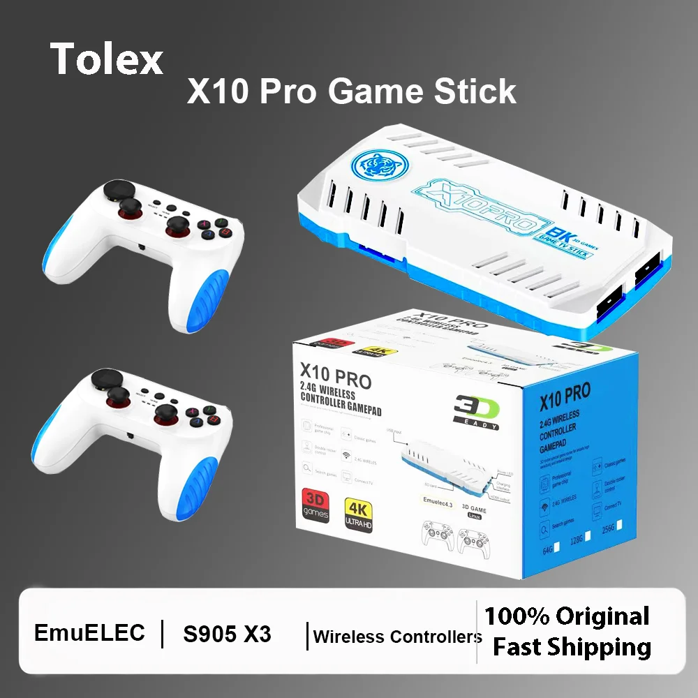 console-de-jeux-retro-tolex-x10pro-game-stick-s905-x3-emuelec-sortie-4k-hd-manettes-sans-fil-24g-plus-de-50-simulateurs