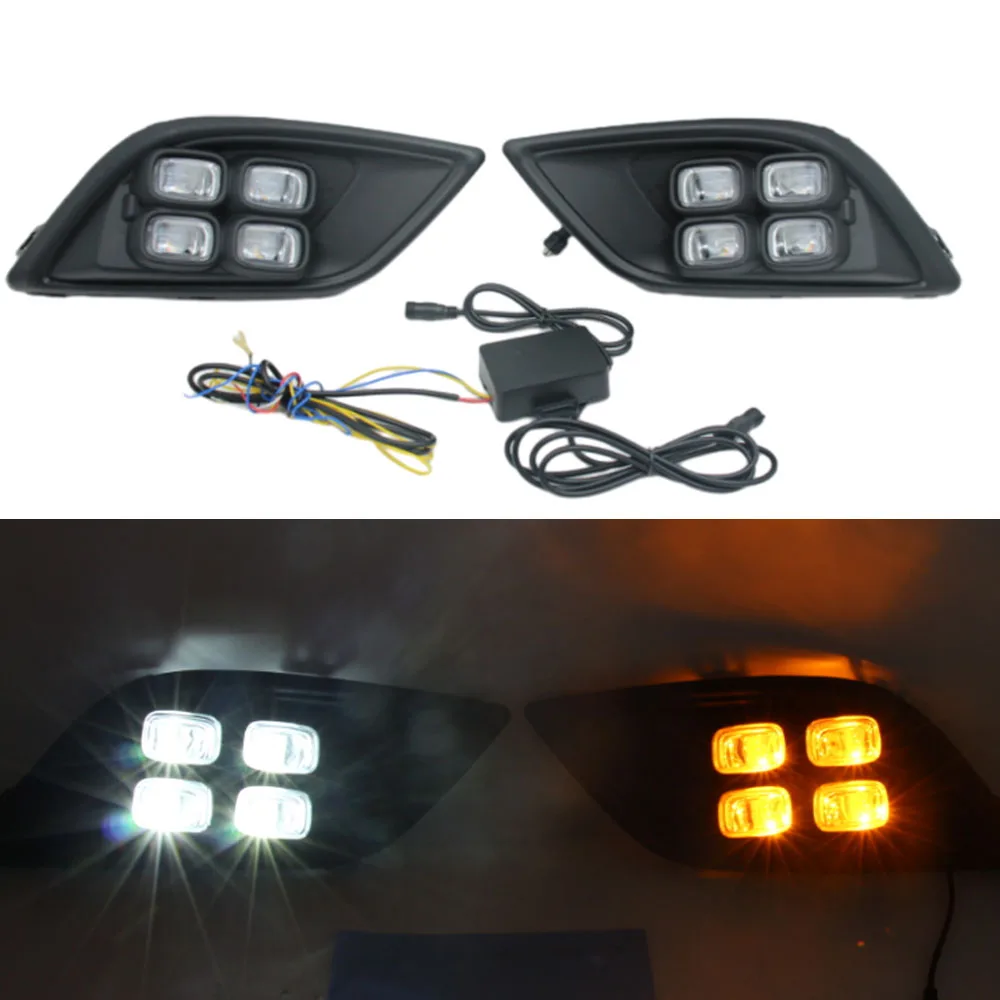 

1Set For Chevrolet Sail 2014 2015 2016 2017 Daytime Running Lght led Front Fog Lamp Drl 12V Daylight