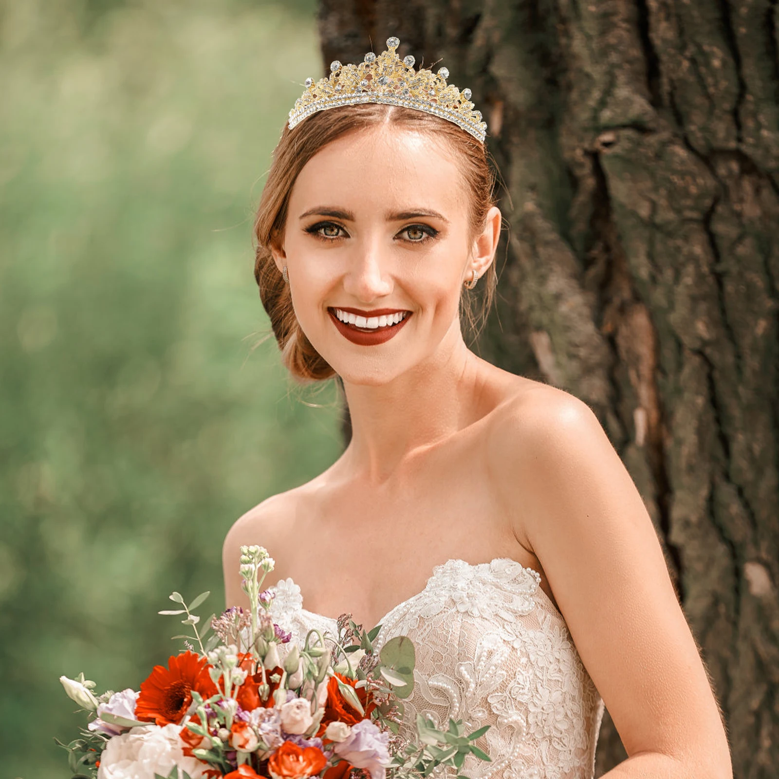 

Элегантная корона со стразами для девочек, свадебная тиара, головной убор невесты, блестящий прочный удобный дизайн, одежда для вечеринок