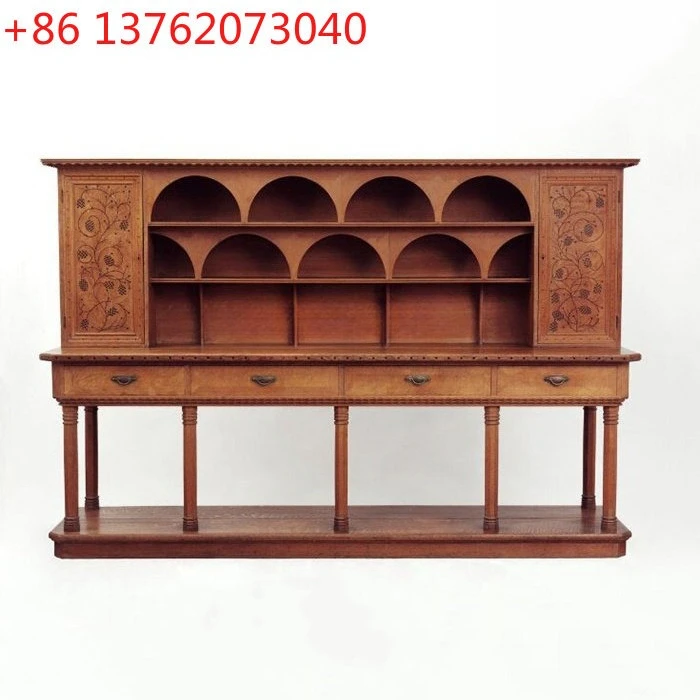 

Retro light pickup American retro carved solid wood porch cabinet living room simple large-capacity storage cabinet