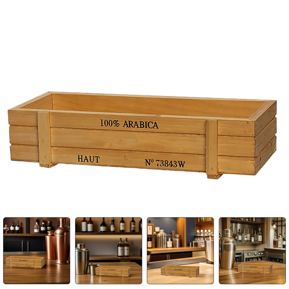 Bar Wine Tool Organizer Box Handmade Rustic Wooden Storage For Gifts Sundries Display Multifunctional Case