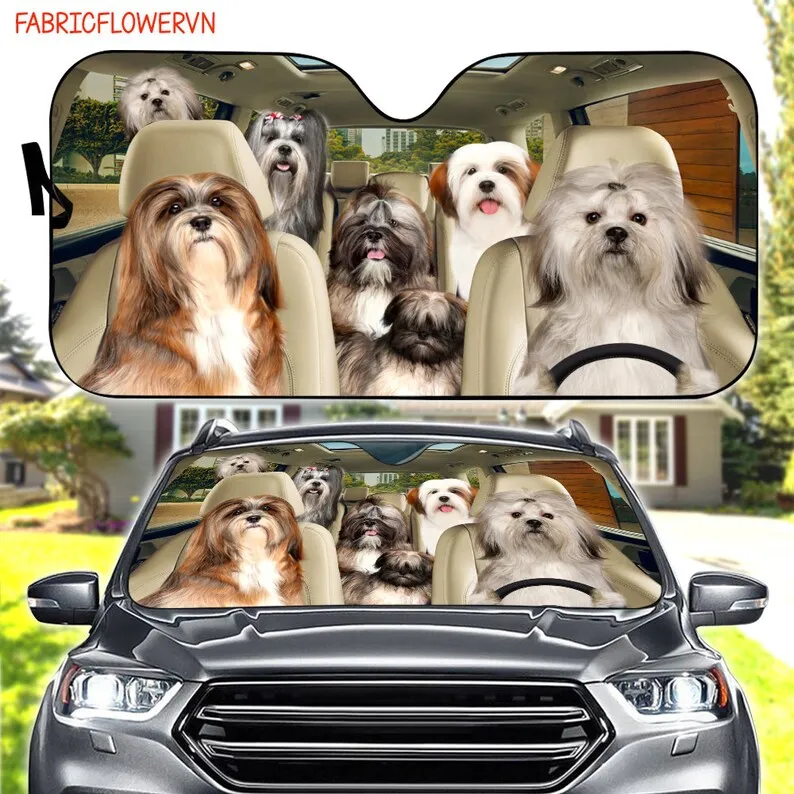 Lhasa Apso Car Sunshade, Lhasa Apso Car Decoration, Lhasa Apso Windshield, Dog Lovers Gift, Dog Car Sunshade, Gift For Mom, Gift