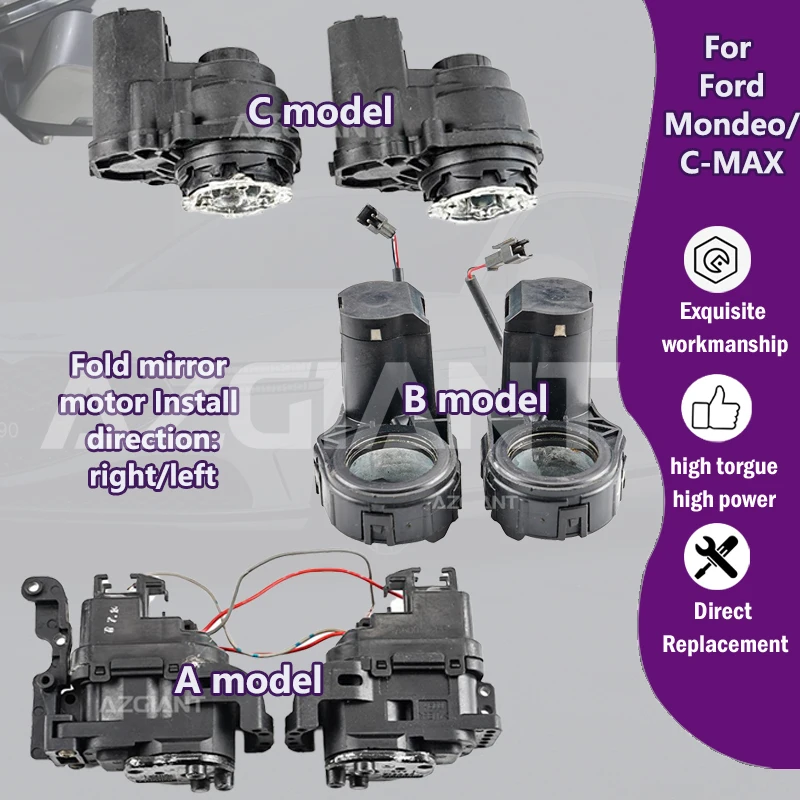 AZGIANT For Ford Mondeo 2013-2022 C-MAX II 2011-2018 Car Power Folding Unit Mirror Actuator R L 12V Motor Auxiliary mirrors tool