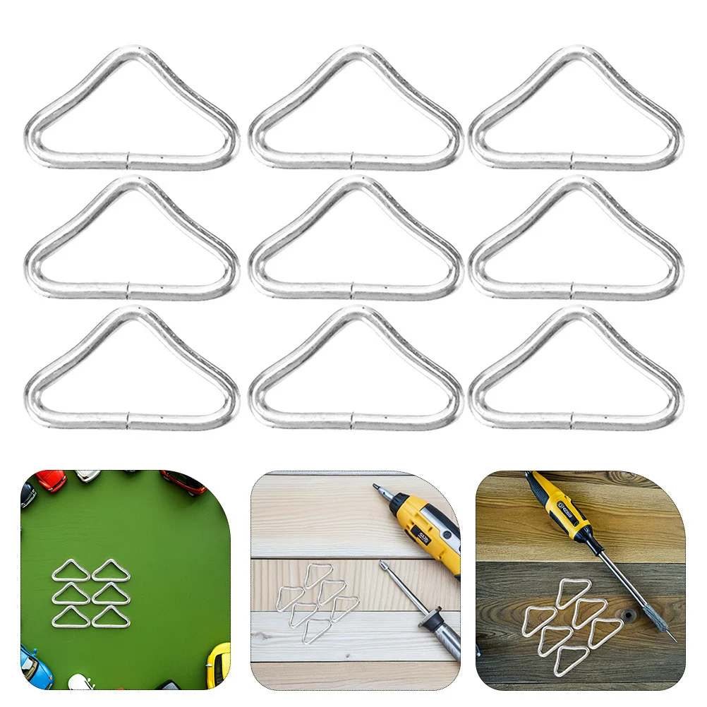

72Pcs Trampoline Parts Metal Triangle Buckles Steel Rings Reinforced V-Shaped Connectors Replacement Safety Jumping Bed Repair