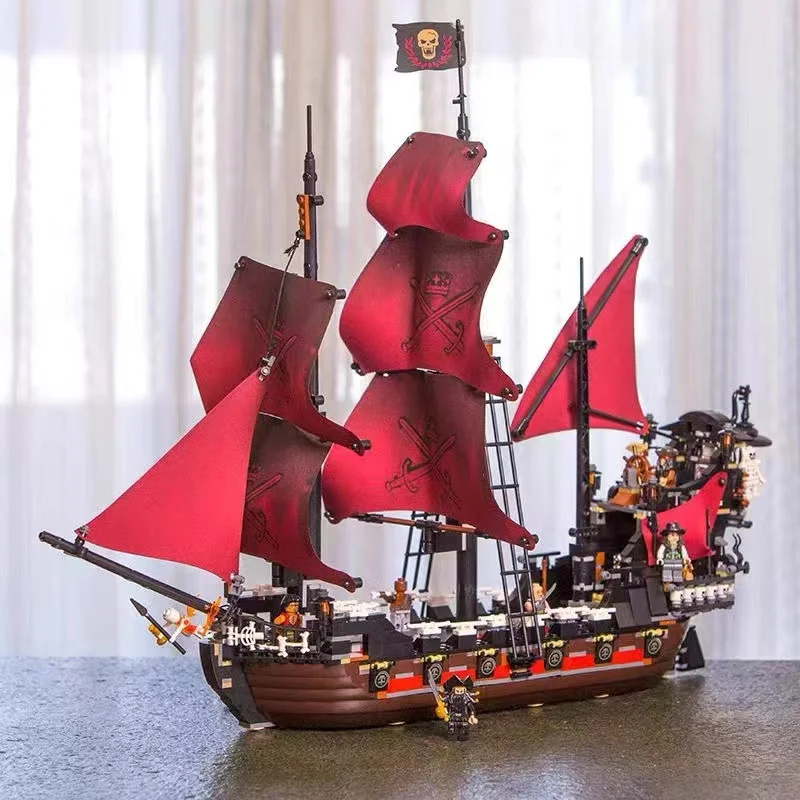 16009 1097pcs Pirate Ship Building Blocks Queen Annes Revenge Boat Toy Bricks Model Compatible Kids Birthday Christmas Gifts