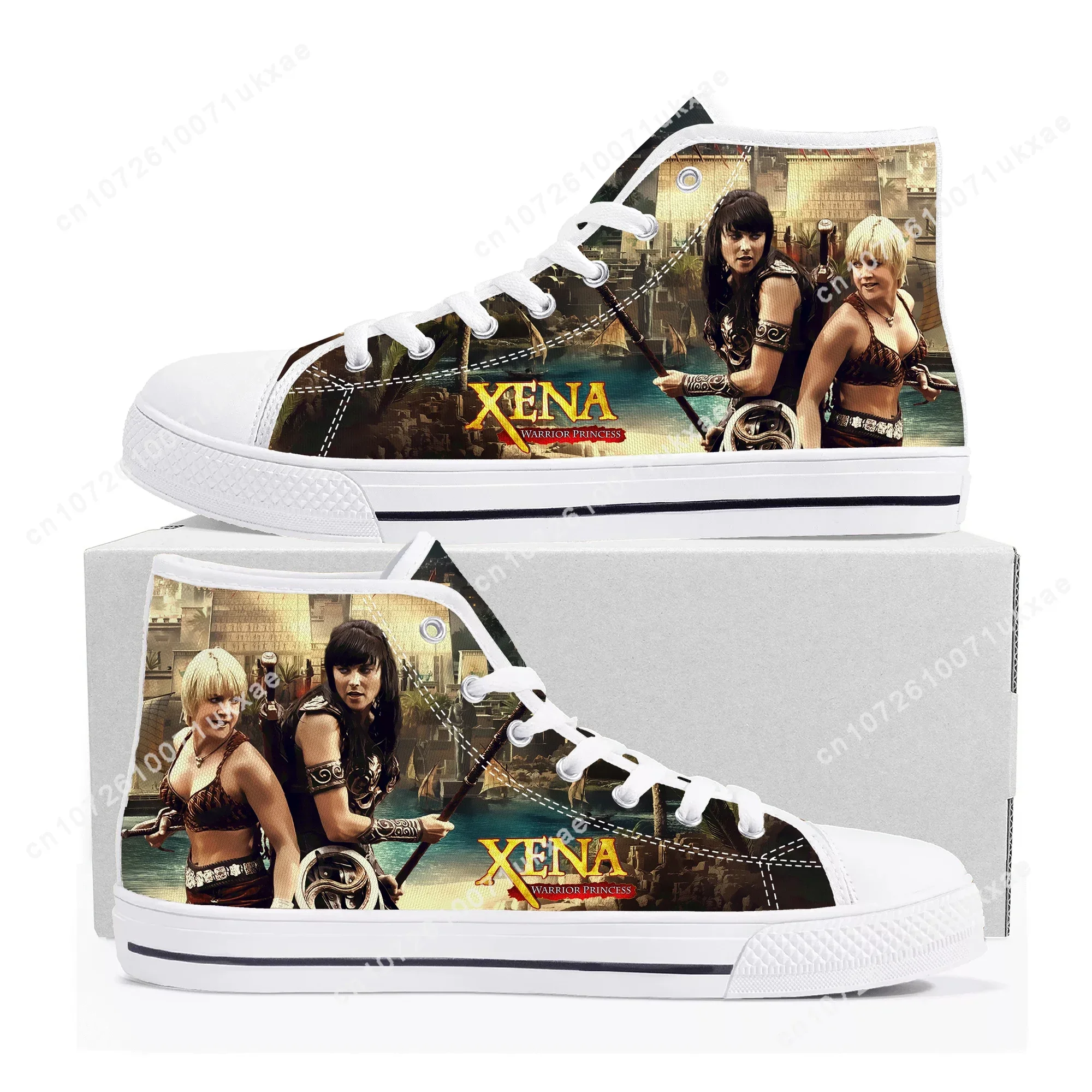 Xena Warrior Princess High Top Sneakers Mens Womens Teenager High Quality Gabrielle Canvas Sneaker Casual Shoe Customize Shoes