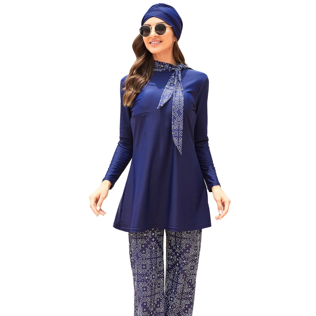 

2023 Plus Size Muslim Swimsuit Burkini Muslim Women Modest Clothing Islamic Long Sleeves Muslimah Hijab Full Cover Swimw