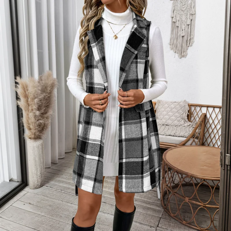 سترة نسائية غير رسمية جديدة لخريف 2025 برباط علوي منقوشة للركاب