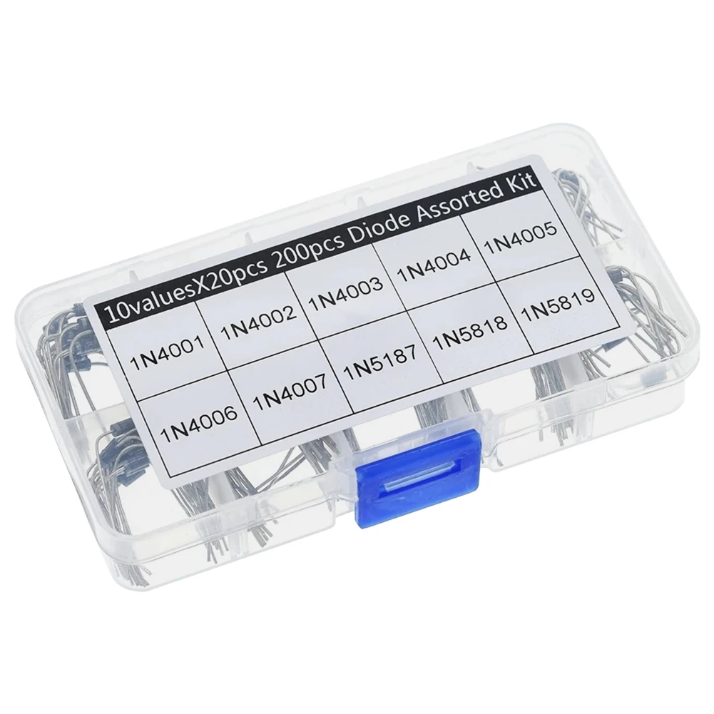 200 قطعة الصمام الثنائي المعدل مجموعة متنوعة 1N5817 1N5818 1N5819 10 قيم متنوعة الثنائيات المعدل مع صندوق المعدل ديود حزمة 5 فولت