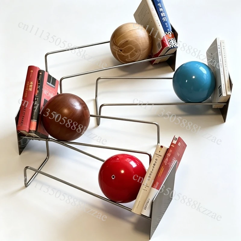 Bauhaus Creative Bookshelf Solid Wood Ball-Bearing Magazine Holder Mid-Century Modern Desk Organizer Artistic Home Display shelf