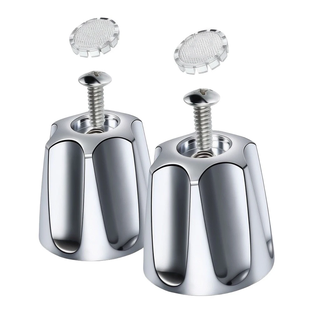 Polished Silver Stainless Steel Faucet Handles 2 Pack Replacement Knobs For Pfister Series Bathtub Shower Valve Trim Set
