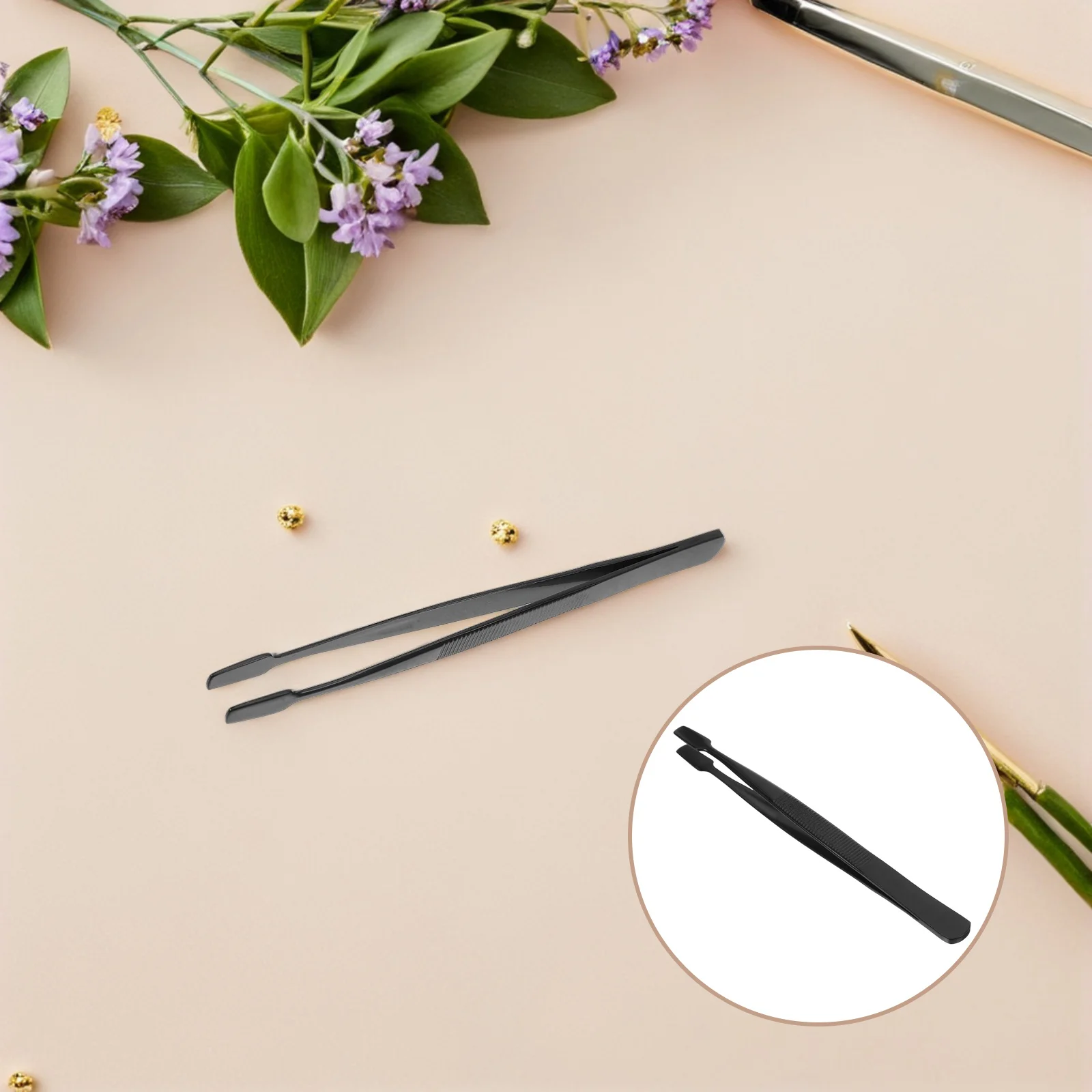 

4Pcs Black Stainless Steel Stamp Tweezers Straight Tip Precision Philatelic Tongs Smooth Edge No Scratch Stamp Collecting Tools