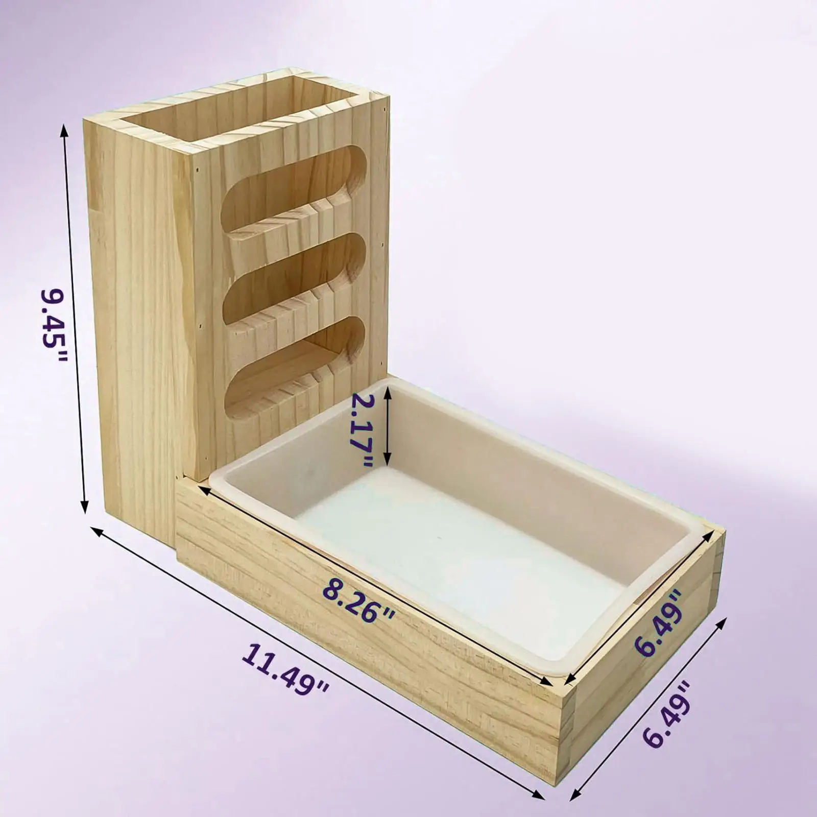 Wooden Rabbit Hay Feeder with Litter Box Bunny Hay Manger Feeder Cage Accessories for Small Animals Feeding Supplies