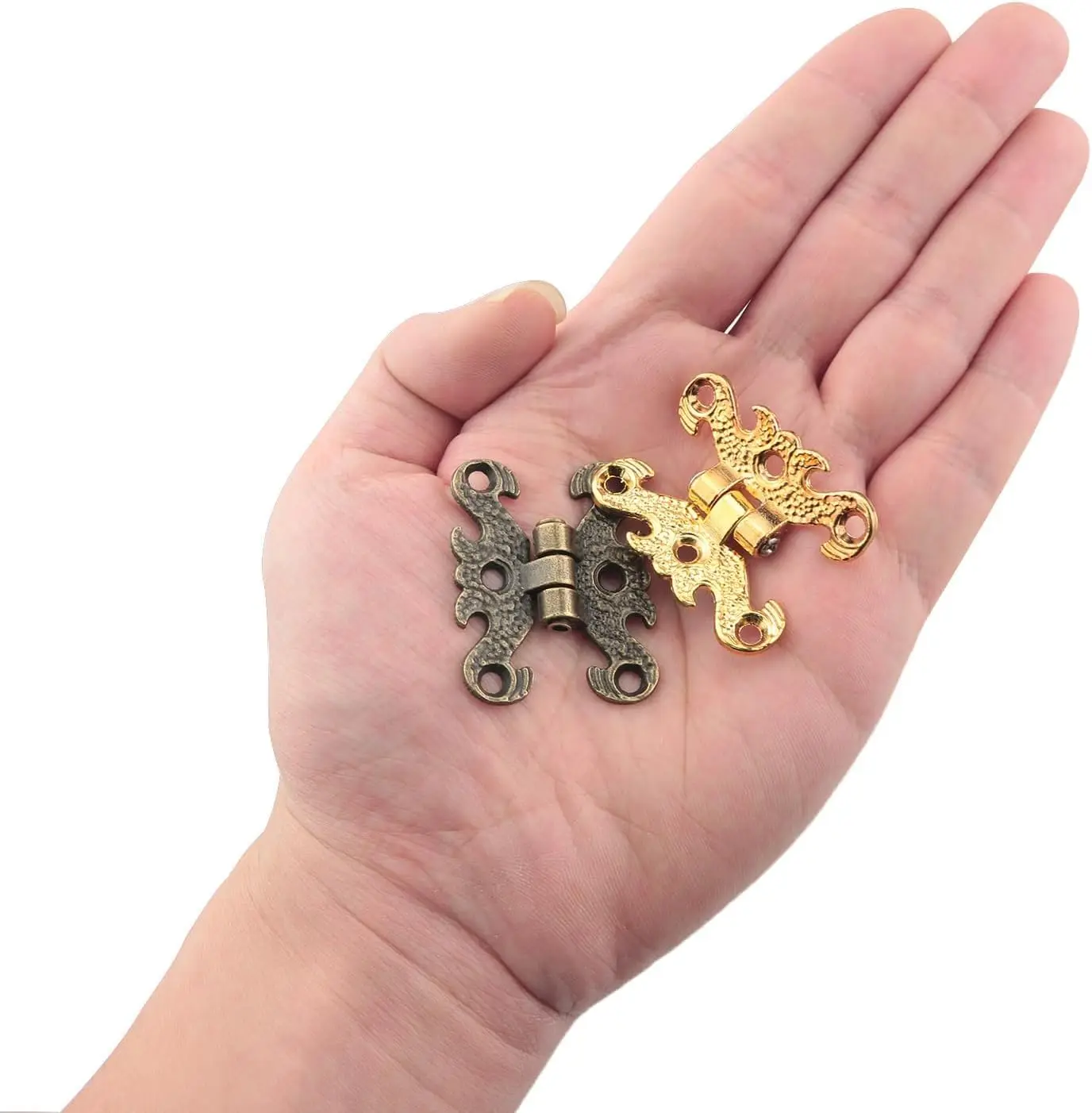 50Pcs Zinc European Antique H-Shape Mini Hinges With Screws Jewelry Boxes DIY Craftwork
