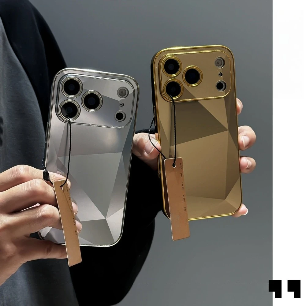 For iPhone 17 Pro Max Case Electroplated Diamond Texture Shockproof Slim Compatible with iPhone 16 15 14 13 12