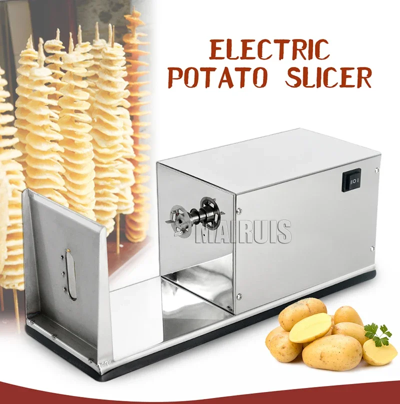 Electric Spiral Cutting Machine Chips Machine Potato Chip String Rotate Potato Chips Tower Chopper Tornado Potato Cutter Machine
