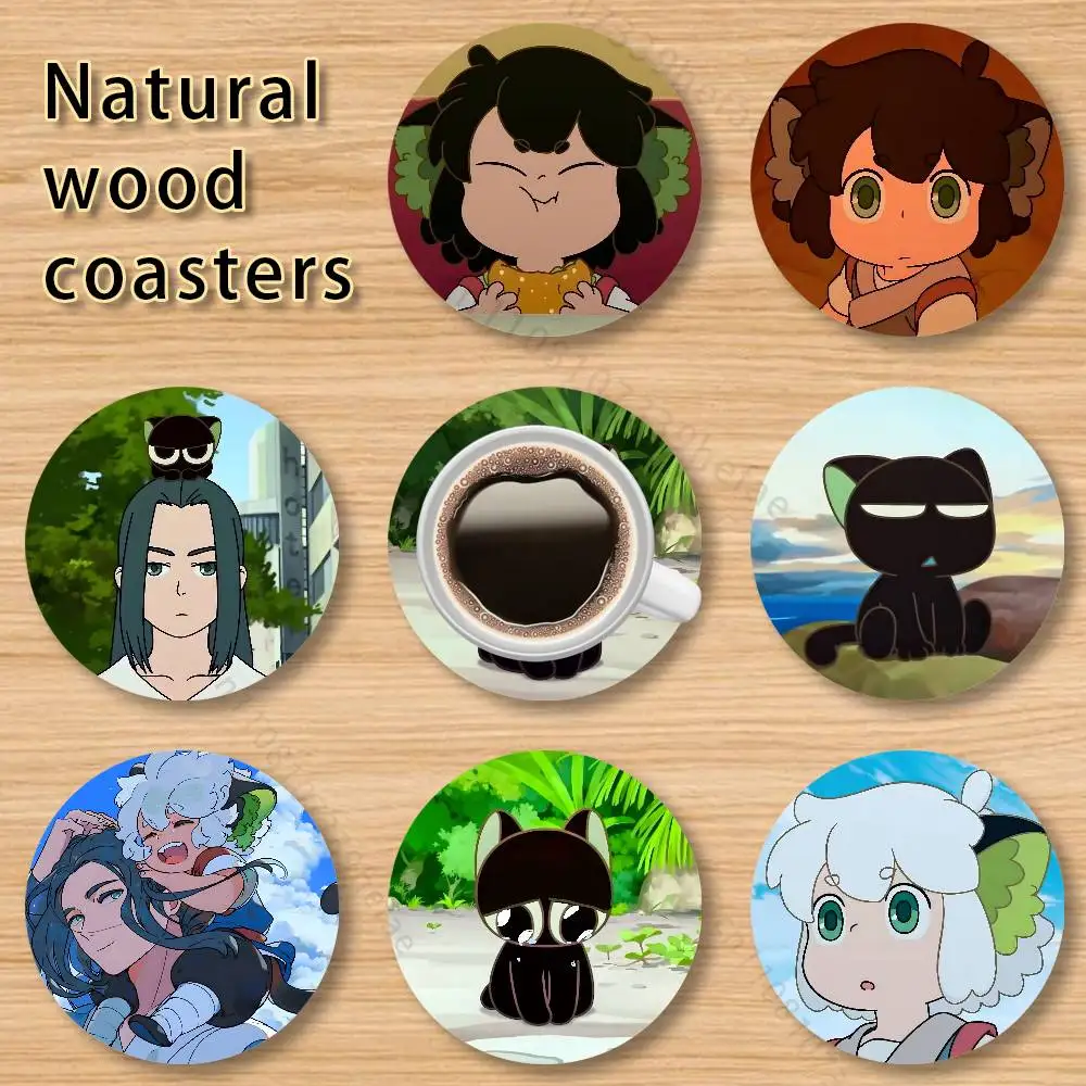 

The Legend of Hei Round Wooden Coaster 4 Inch Heat-Resistant Anti-skidding Home Party Theme Decor Photo Props Gifts