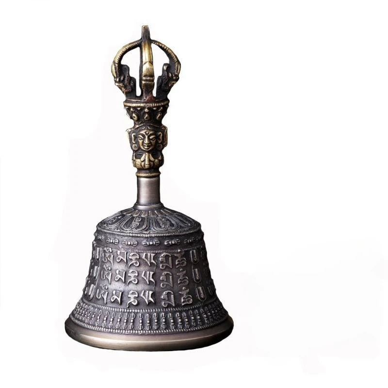 Tibet Tibetan Nepal five-strand six-syllable mantra vajra bell Statue Ornament Home Office Cabinet Deco Desktop Decor Figurines