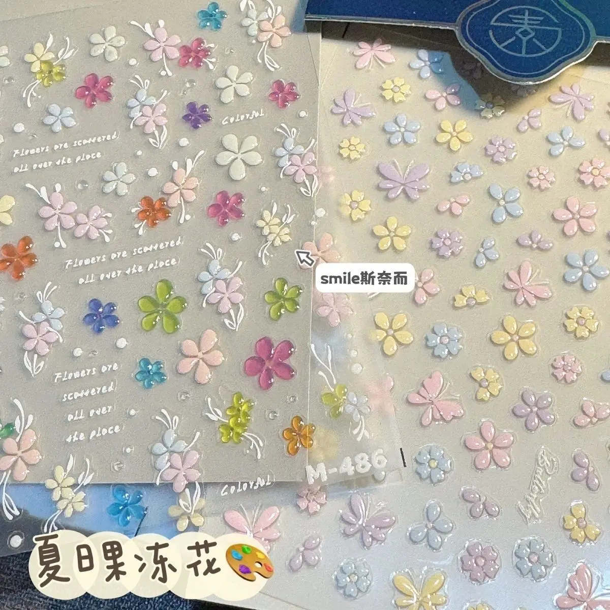 3D Ice Clear Butterfly Flower Jelly Scrapbooking Stickers Waterproof Nail Art Decals for DIY Student Camera Decoration High