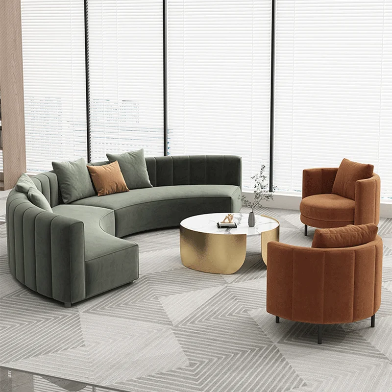 أريكة دائرية مقطعية لصالة الفندق وكبار النادي والفيلا ومجموعة متينة للمراكز والشقة مع مادة تعبئة إسفنجية #3