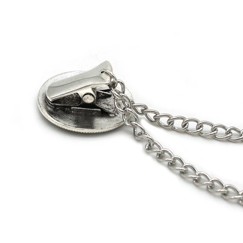 1Piece Vintage Sweater Flower Chain Shawl Clips Cardigan Dresses Clip Collar Clip with Chain For Dress Scarf Brooch Pin Jewelry
