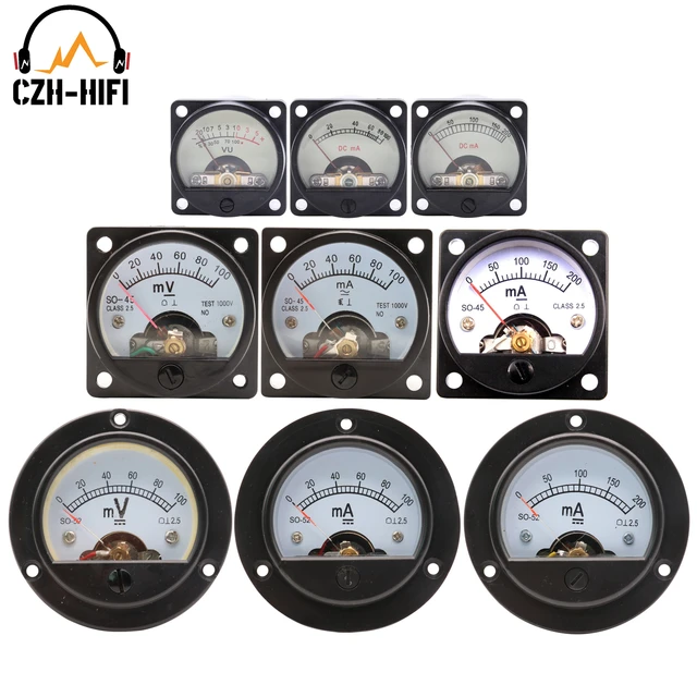 1szt Vintage Miernik panelowy Vu mA mV DC 100mA 200mA 100mV 500uA Amperomierz do wzmacniacza audio DIY HiFi