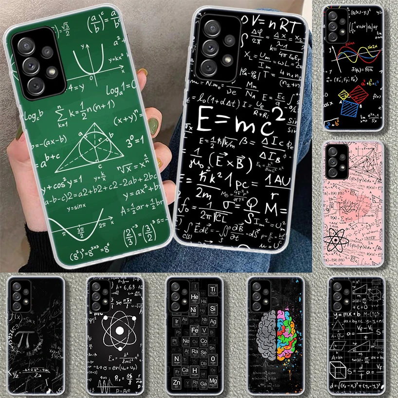 Physics Chemical Mathematics Phone Case for Samsung Galaxy A15 A25 A35 A55 A14 A24 A34 A54 A04S A13 A23 A33 A53 A03S A52 A12 A22