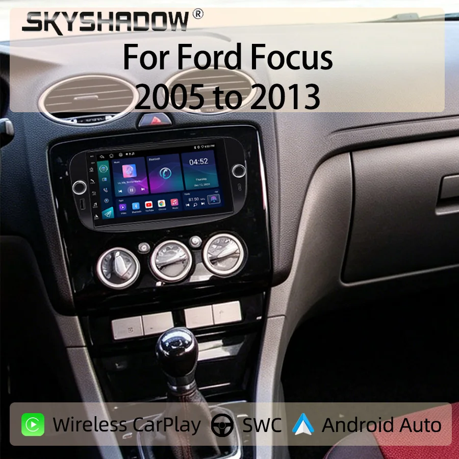 

7" Android Car Radio Type-C For Ford Focus 2005 to 2013 Wireless CarPlay Android Auto GPS Nav Bluetooth Steering Control