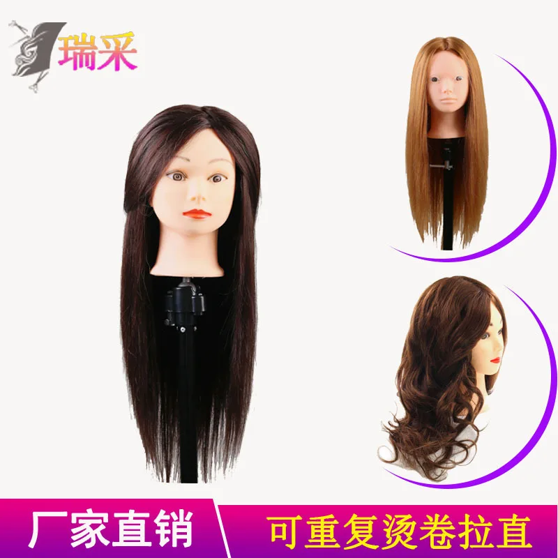 80%human hair head model hairstylist teaching head braided hair coiffure hair makeup modeling head practice dummy head doll head