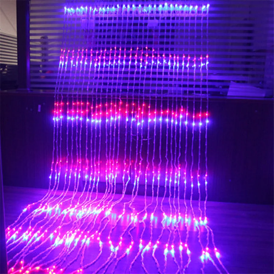 3X3M 3X2Ｍ LED Christmas Waterfall Fairy String Lights Meteor Shower Garlands Lamp for Window Curtain Party Wedding Holiday Decor