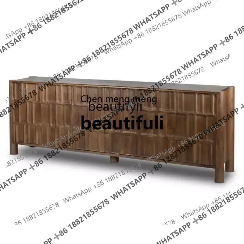 

R Retro solid wood dining side cabinet bedroom, Nordic decorative entrance cabinet designer entrance hall decorative cabinet