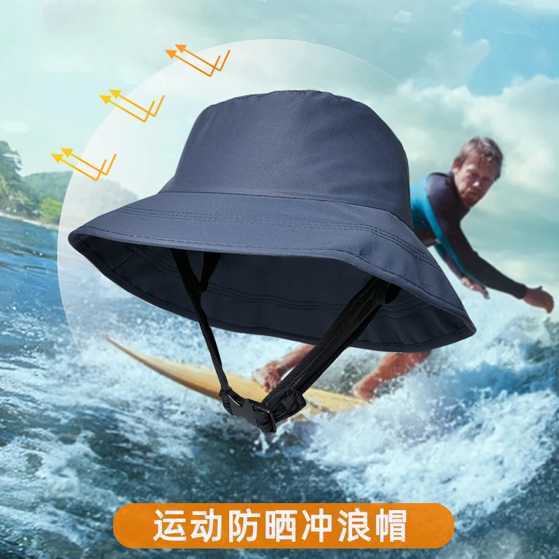 Summer Men Women Beach Sun Hat Hard Brim Surfing Cap Breathable Foldable Beach Hat for Outdoor Fishing Travel