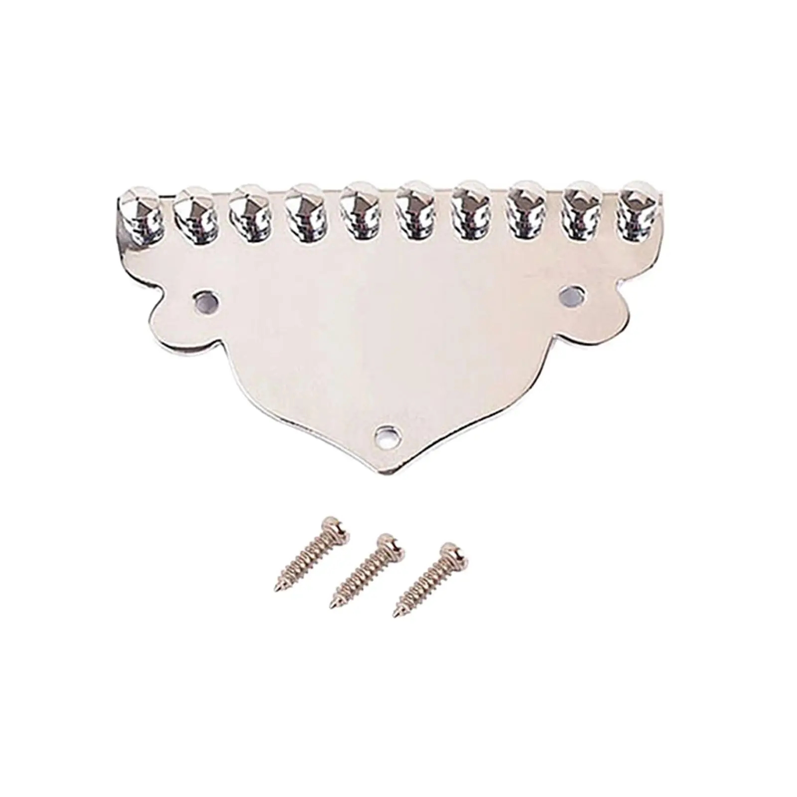 Chrome Plated Mandolin Tailpiece for 10 String Mandolin Parts w/ Screws