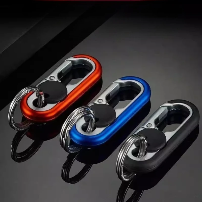 Solid Color Zinc Alloy Waist Hanging Lock Keychain Men's Business Car Keychain Double Ring Motorcycle Electric Car Key Chain