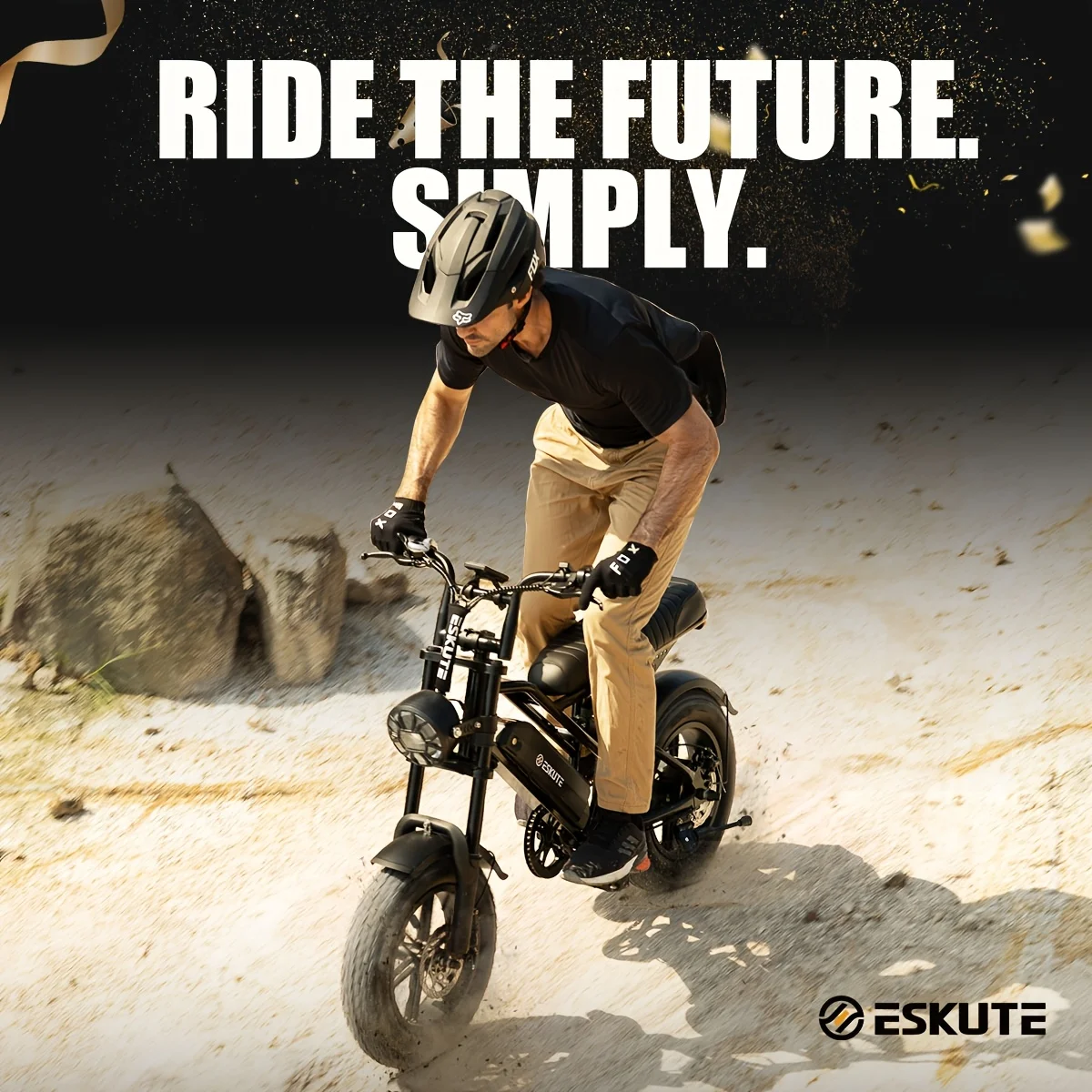 

Электровелосипед ESKUTE V100 для взрослых, электрический внедорожный велосипед с пиковой мощностью двигателя 749 Вт, двухподвесный электровелосипед для всех типов местности, максимальная скорость 27,9 миль/ч.