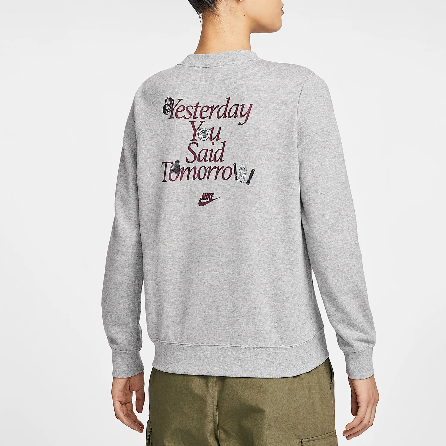 Nike genuine Sportswear Women's Knit Round Neck Casual Sweatshirt IO7829-063